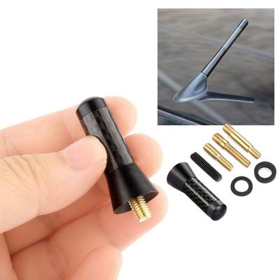 Universal 3.5cm Car Styling Roof Antenna Enhanced Signal Carbon Fiber Screw Metal Short Stubby Mast Antenna
