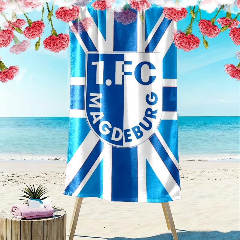 1. FC Magdeburg Print Beach Towel, Large Soft Quick Dry Towel for Beach Camping Swimming