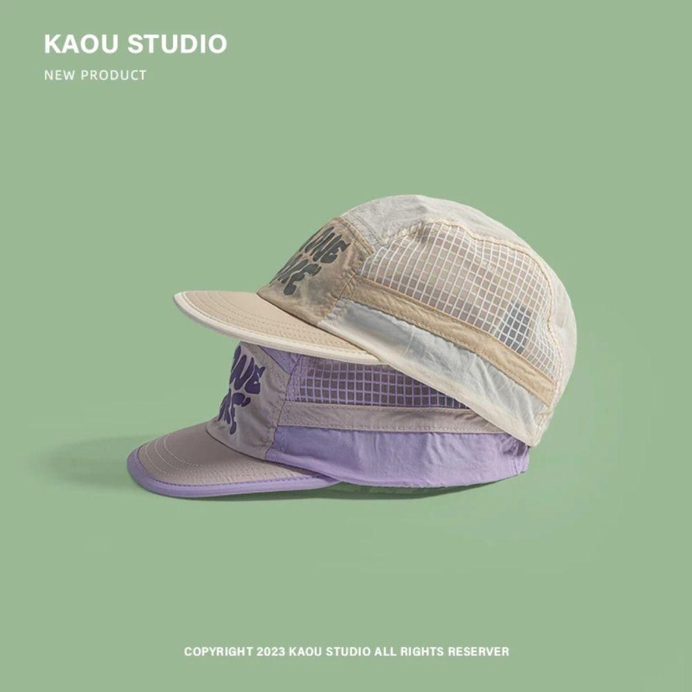 Sun Protection Breathable Hat Retro 5-panel Mesh Running Caps  Men and Women