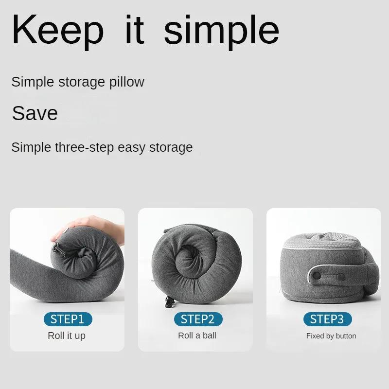 U-shaped Travel Pillow Memory Cotton Neck Protection Pillow Slow Rebound Soft Massage Neck Pillow Adult Children Aircraft Pillow