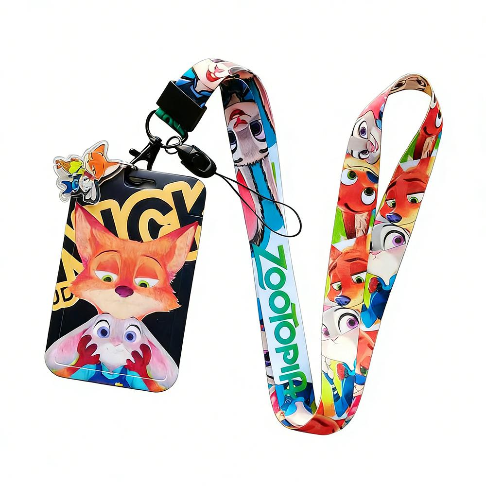 Porta tessere con cordino del film Zootopia per tessere identificative studenti, cinghie, porta badge, corda da appendere fai-da-te, portachiavi, accessori, cosplay