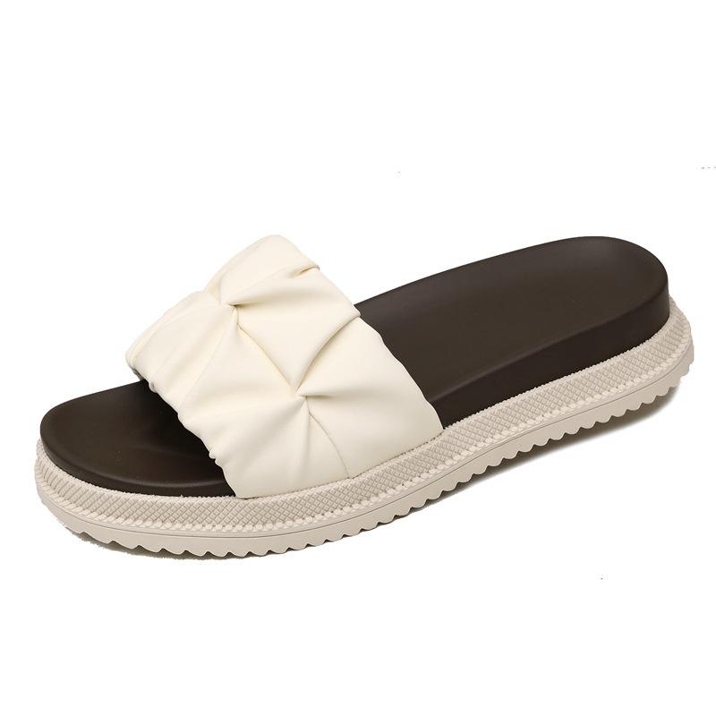 High black cool slippers women's summer outer wear new high-end feeling not tired feet casual beach flat bottom one-word drag