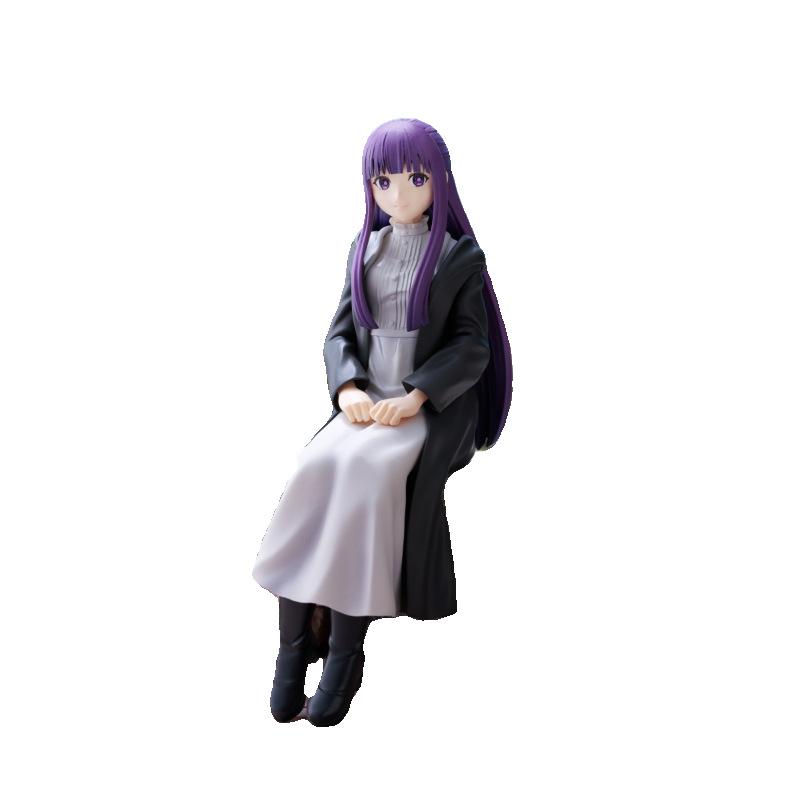 

14cm Frieren: Past Journey s End Anime Figure Sitting Fern PVC Action Figures Frieren Noodle Stopper Model Statue Collection