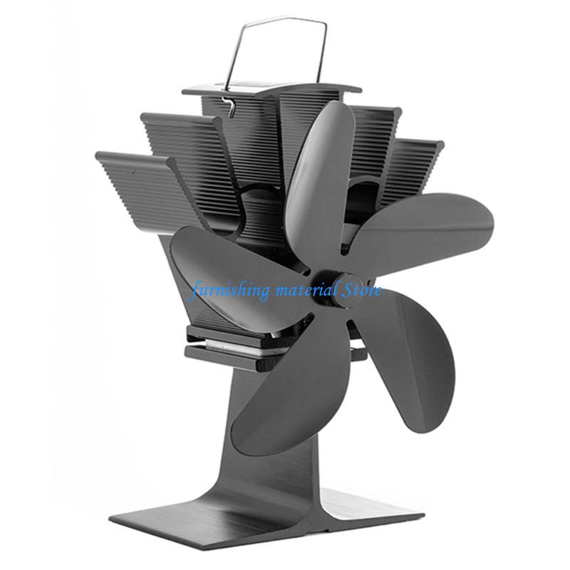 Y5GD 5-Blade for Burner Fan Heat Powered Stove Fan Fireplace Fan Efficient for H