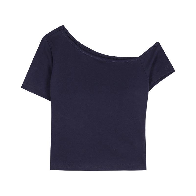 American Spicy Girl Off-the-Shoulder Slimming T-Shirt - Women's Trendy Summer Crop Top