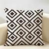 Geometric Diamond Pattern Cushion Cover Natural Linen Organic Fabric Double-Sided Printing Breathable Perfect For Home Decor