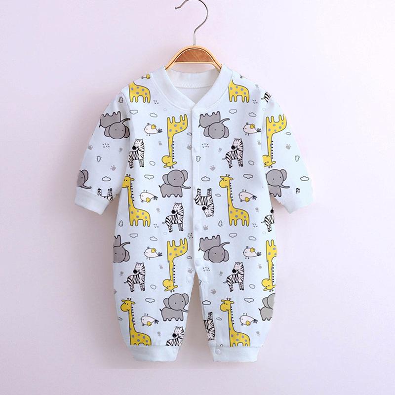 

Детский ромпер с длинным рукавом - Весна/Осень, Пижама из гребенного хлопка с принтом для новорожденных, Детская одежда 80cm