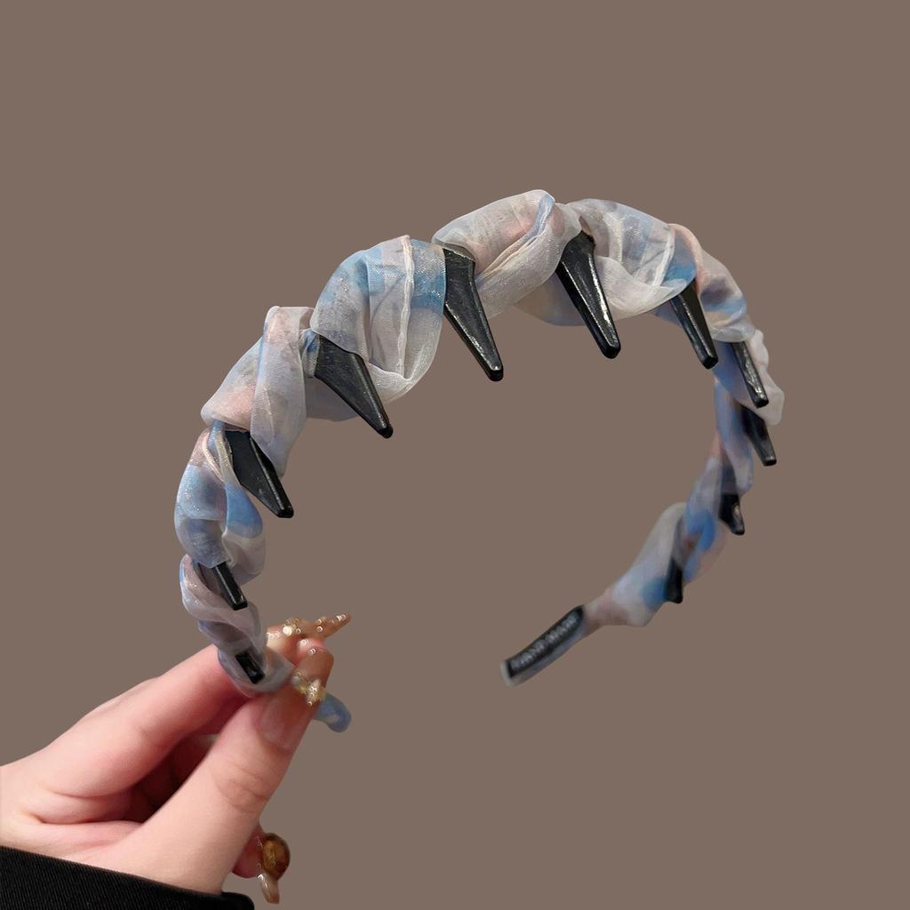 High-End Women's Bow Headband with Teeth - 2025 Face Washing & Hair Pressing Accessory