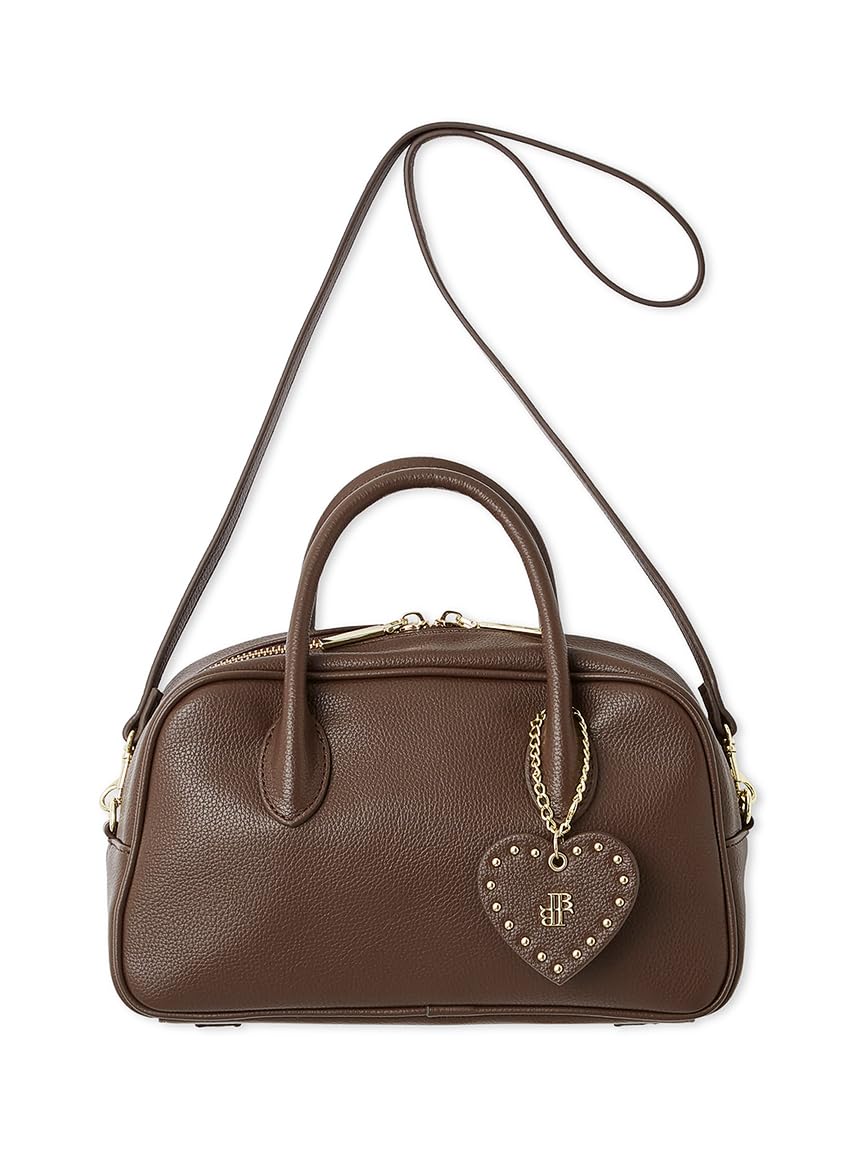 Lily Brown Heart Charm Boston Bag LWGB261311 BRW Free Size Women s