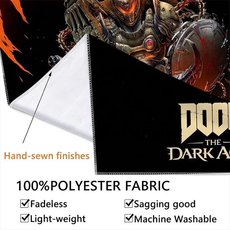 DOOM The Dark Ages Wall Tapestry Aesthetic Wall Hanging Printed Fabric Blanket Decorative Tapestries for Bedroom Living Room Home Decor