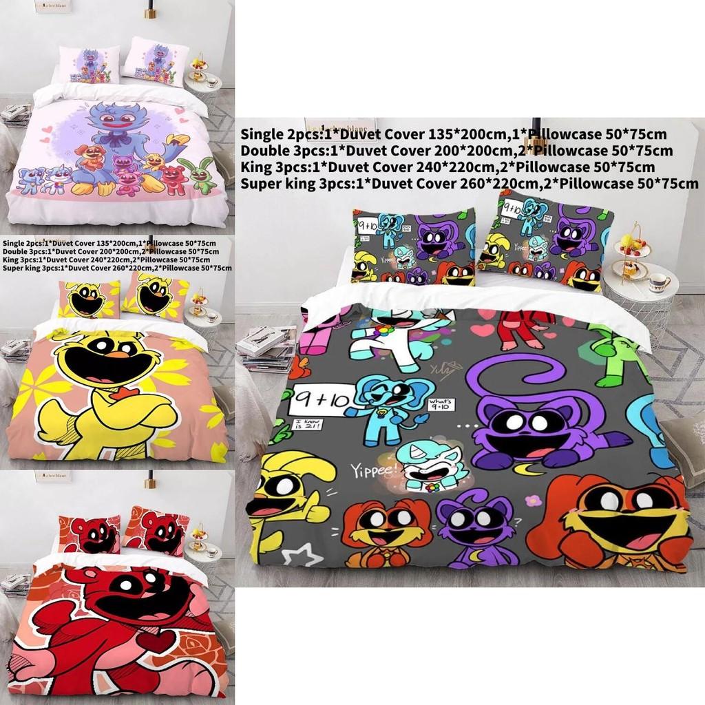 Luxurious Three Piece 3d Digital Print Bed Set Featuring Soft Microfiber Cartoon Design