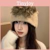 Dog Knitted Trendy Plush Winter Hat For Women Soft And Warm Fashionable Accessory
