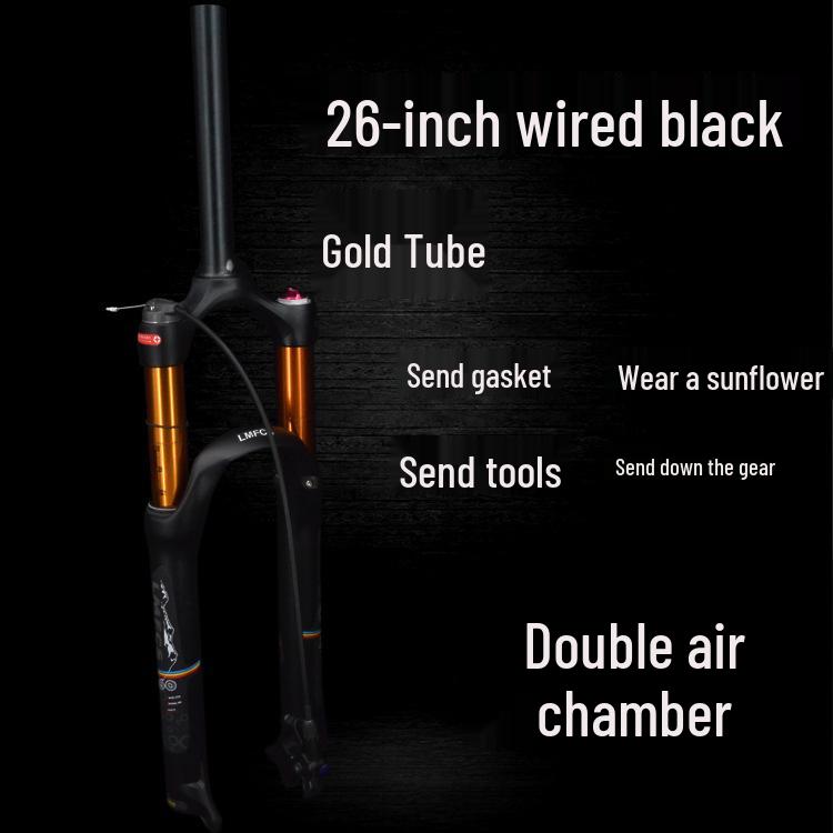 Dual Air Chamber Mountain Bike Fork - 26/27.5/29 Inch, Adjustable Damping, Magnesium Alloy