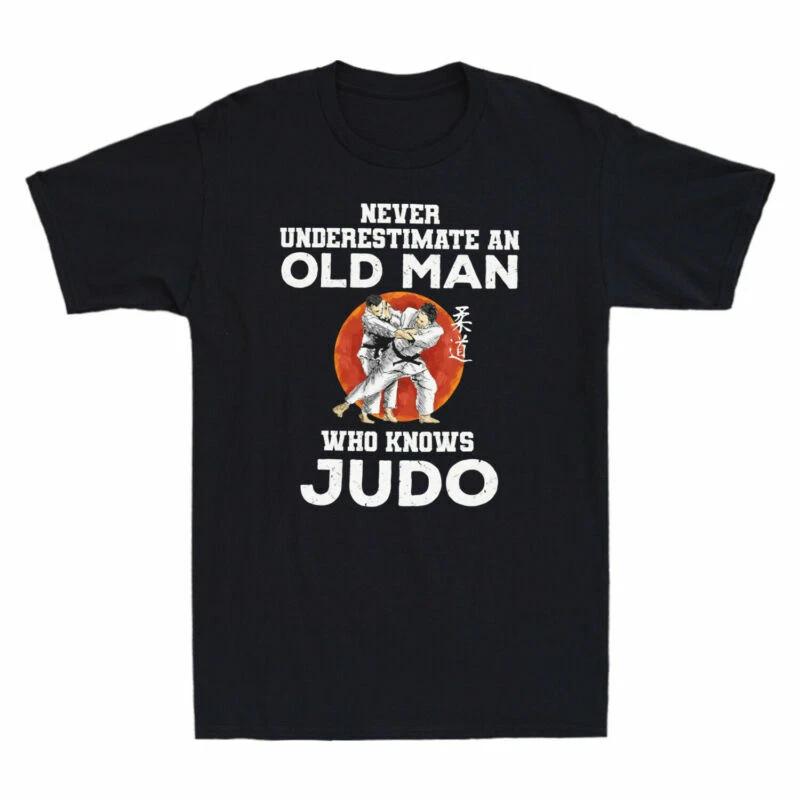 Never Underestimate An Old Man Who Knows Judo Vintage Men s T-Shirt Cotton Tee L