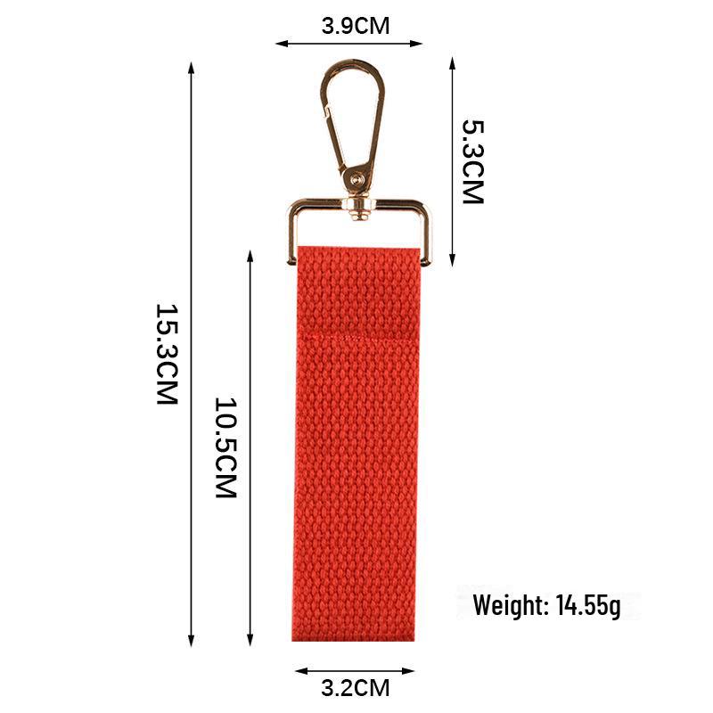 Personalized Pure Cotton Canvas Belt Keychain with Contrast Colors – Handmade INS Style