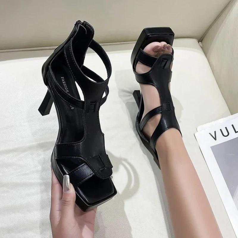 

Модные женские сексуальные босоножки на высоком каблуке, женские туфли на платформе, праздничные туфли, летние тапочки, модные новые туфли-лодочки Mujer Zapatillas, шлепанцы 39 чёрный