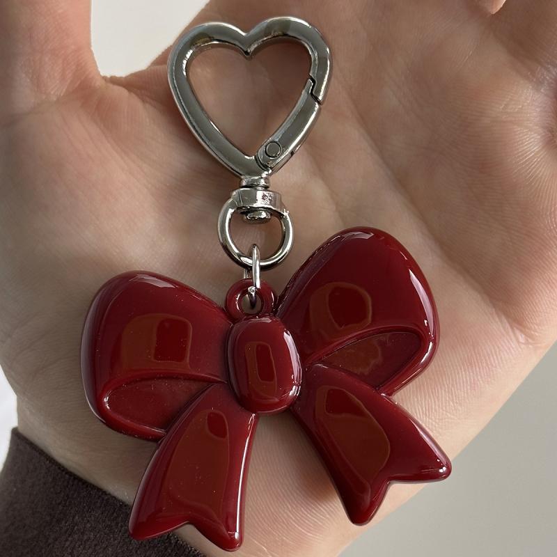 1 Piece Handmade Love Bow Weaving Rope Keychain Creative Simple Diy Rope Pendant Y2K Tassels Trendy Accessory Gifts