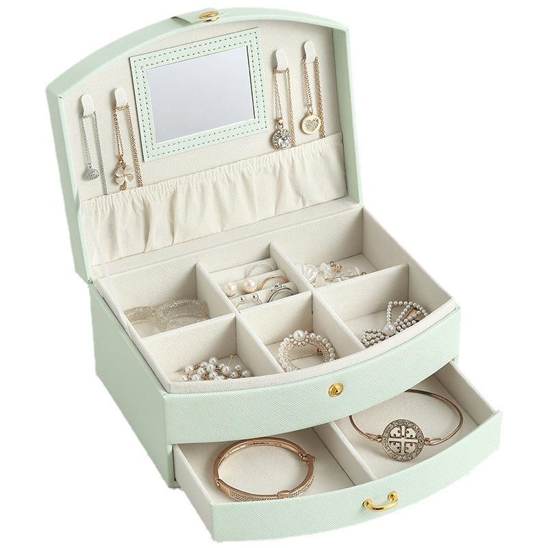 Jewelry Box Household Portable Jewelry Storage Box Large Capacity Necklace Children's Hair Accessories Flip Jewelry Storage Box Cross-border