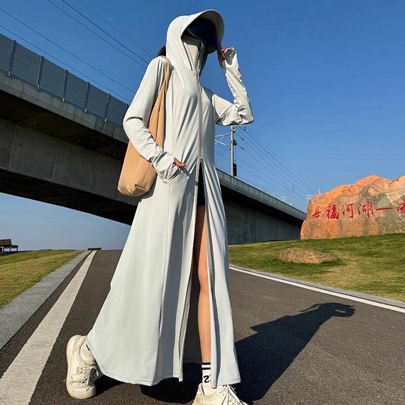 Sunscreen clothes women's summer 1011 new long coat ultraviolet breathable full body blouse ice silk thin