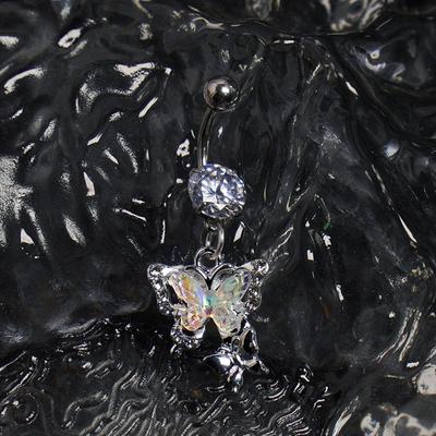 Colorful Butterfly Stainless Steel Belly Button Rings For Women Sexy Zircon Navel Piercing Rings  Body Piercing Jewelry