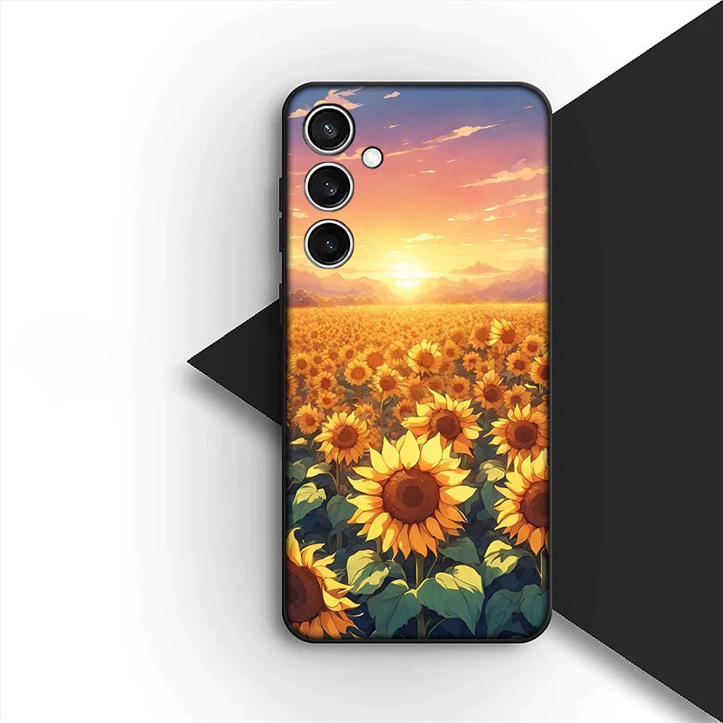 Cover for Samsung Galaxy S10 S8 S9 Plus A33 A34 A31 70 A71 A72 Note 20 9 8 S10E Phone Case Sunflower Yellow Flower Butterfly