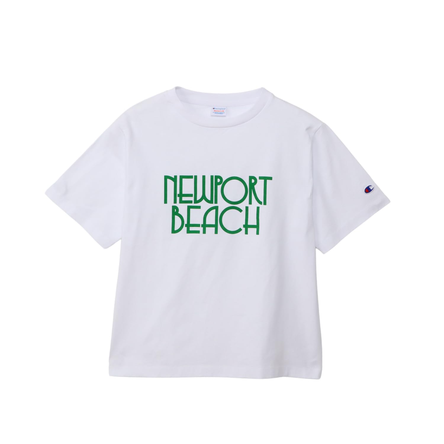 

Champion Casual Crew Neck Short Sleeve UV Heat Quick Relax Graphic Garment White Women s T-Shirt, 100% Cotton, Protection, Shielding, Drying, Fit, белый