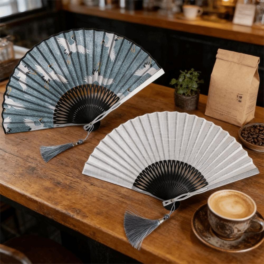 Vintage Summer Hand Fan Fabric Fan Dance Fan High-end Chinese Style Folding Fan  Home