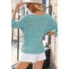 New Sexy V Neck Hollow Out Knitted Sweater Spring Solid Half Sleeve Cape Top Pullover Autumn Fashion Cover Up Women Beach Top