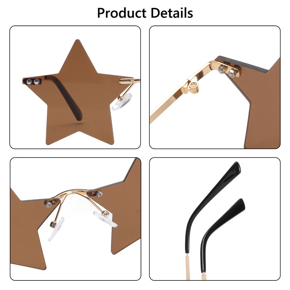 UV400 Street Shot Party Star Shape Sunglasses Rimless Sun Glasses Pentagram Sunglasses