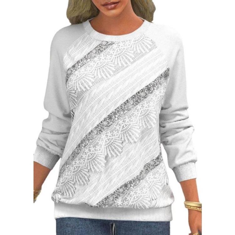 Dame Mote Komfortabel Løs Hettegenser Casual Langermet Genser Rund Hals Topp Enkelt Design Vår Høst Ny Følelse