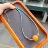 s9Silver amber clavicle chain, turquoise and small bead South Red agate necklace, elegant and stylish, versatile