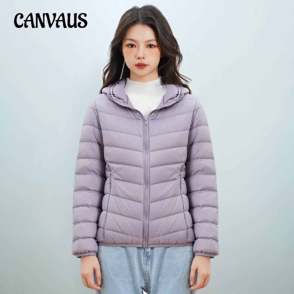 Dámská podzimní a zimní 90% prachová bunda z lehkého kachního peří s kapucí, jednoduchá bunda