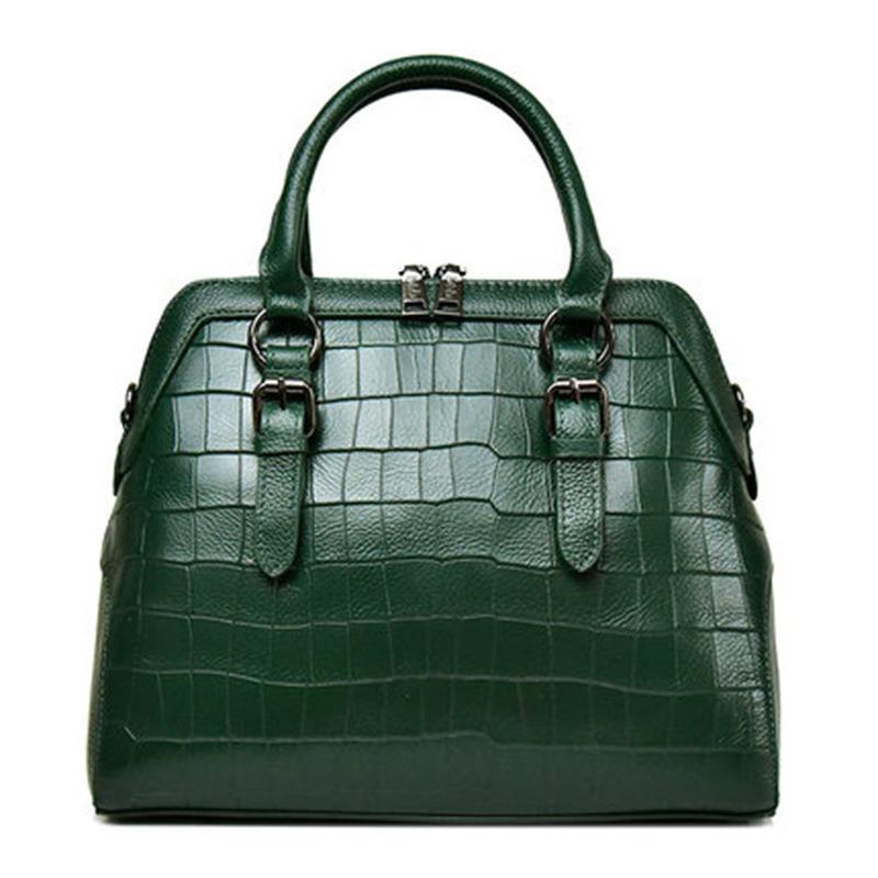 Genuine Leather Women's Bag Single Shoulder Crossbody Handbag Fashion Shell Bag Crocodile Cowhide Large Bag for Women