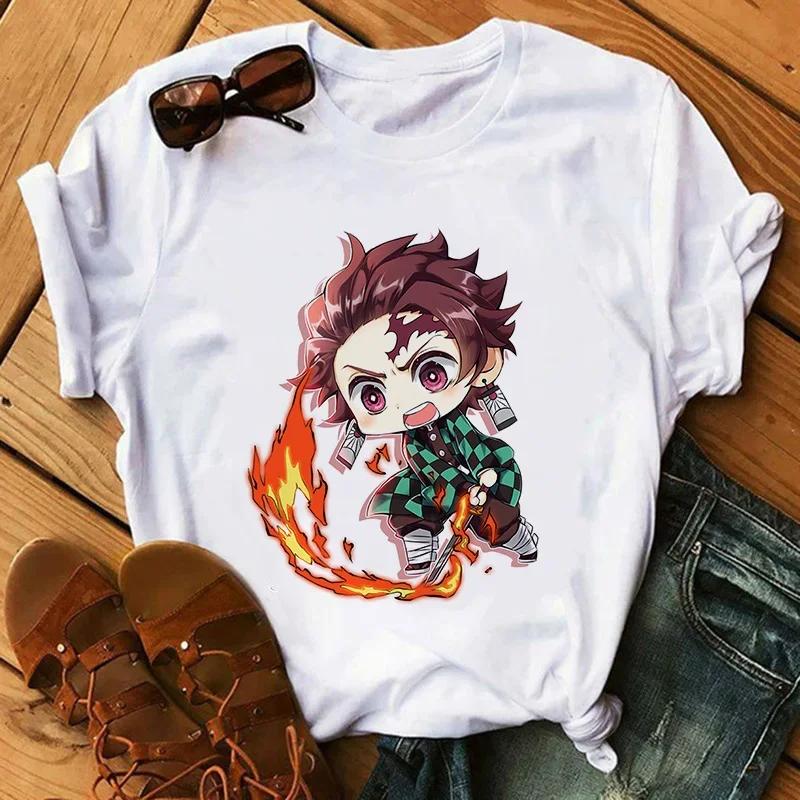 Kimetsu No Yaiba Kamado Nezuko Tričko s grafickým potiskem Ženy Harajuku Estetické bílé topy Tričko 2021 Dámské tričko japonského stylu