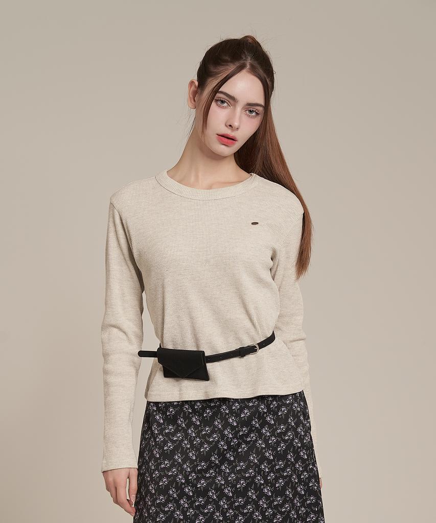 Iteoneolmomeonteu Waffle T-Shirt _ Oatmeal