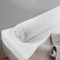 Protège Traversin 160 cm - Doux et Absorbant - Molleton 100% Coton - Elastiqué aux Bouts - Fabriqué en Europe - Linge des Familles