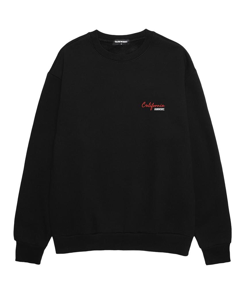 VANNWORKS Long Beach California Oversized Sweatshirt (Vls0008) Black (Type A)
