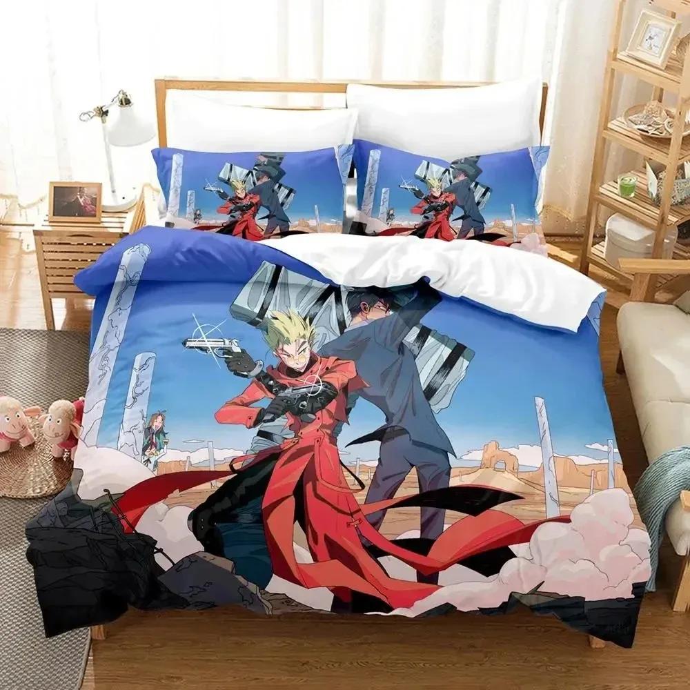 Anime TRIGUN STAMPEDE Bedding Set Duvet Cover Bed Set Quilt Cover Pillowcase Comforter King Queen Size Boys Adult Bedding
