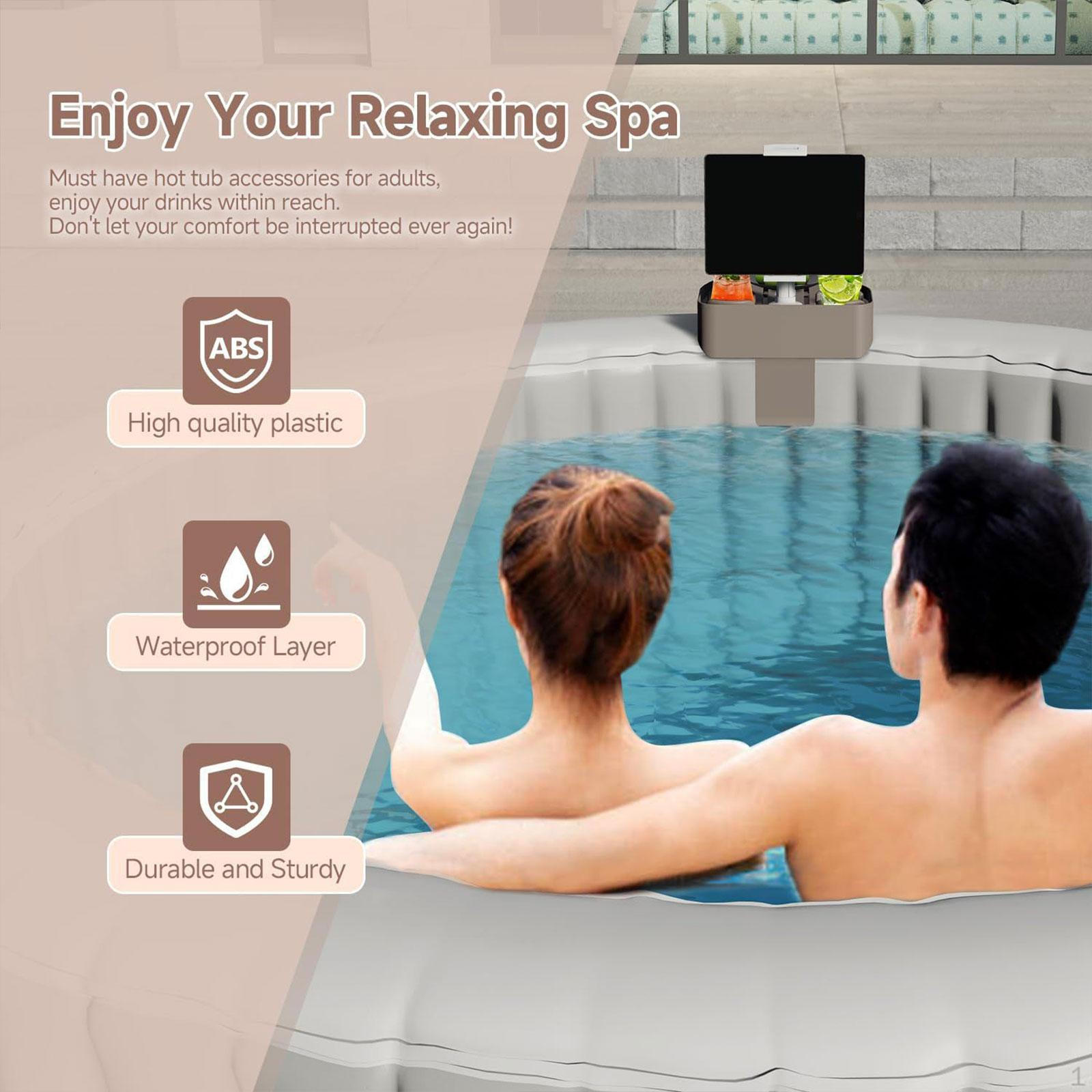 

Поднос для ванны SPA Подставка для напитков Аксессуары 3 в 1 Водонепроницаемая Подставка для телефона Боковая