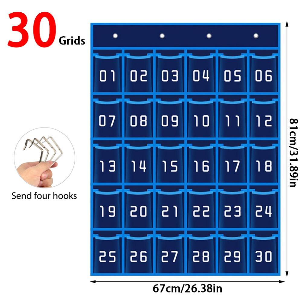30/36/42/48 Grids Phone Hanging Bag Numbered Wall-mounted Phone Storage Bag Thickened Door Hanging Bag School Wall Door Decor