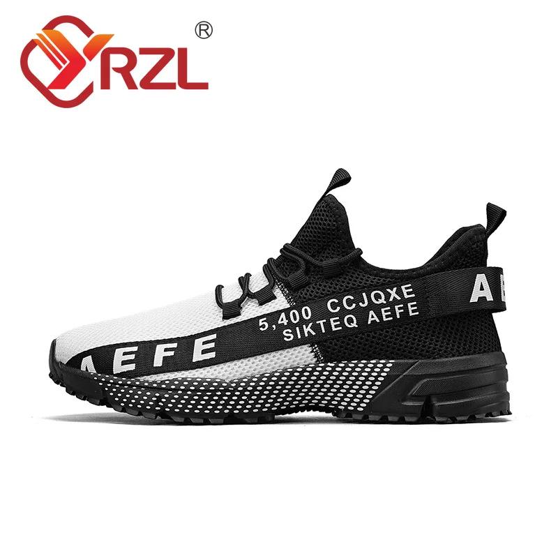 YRZL Men's Athletic Running Shoes Lightweight Breathable Air Mesh Sneakers Lace Up Sports Tennis Casual Sneakers for Men