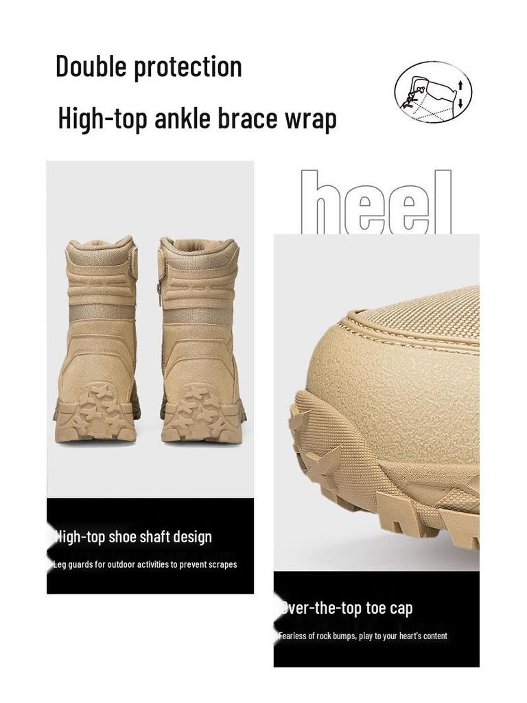 Men's Waterproof Desert & Hiking Boots - Lightweight, Breathable, Sandproof Tactical Combat Footwear for Outdoor Activities