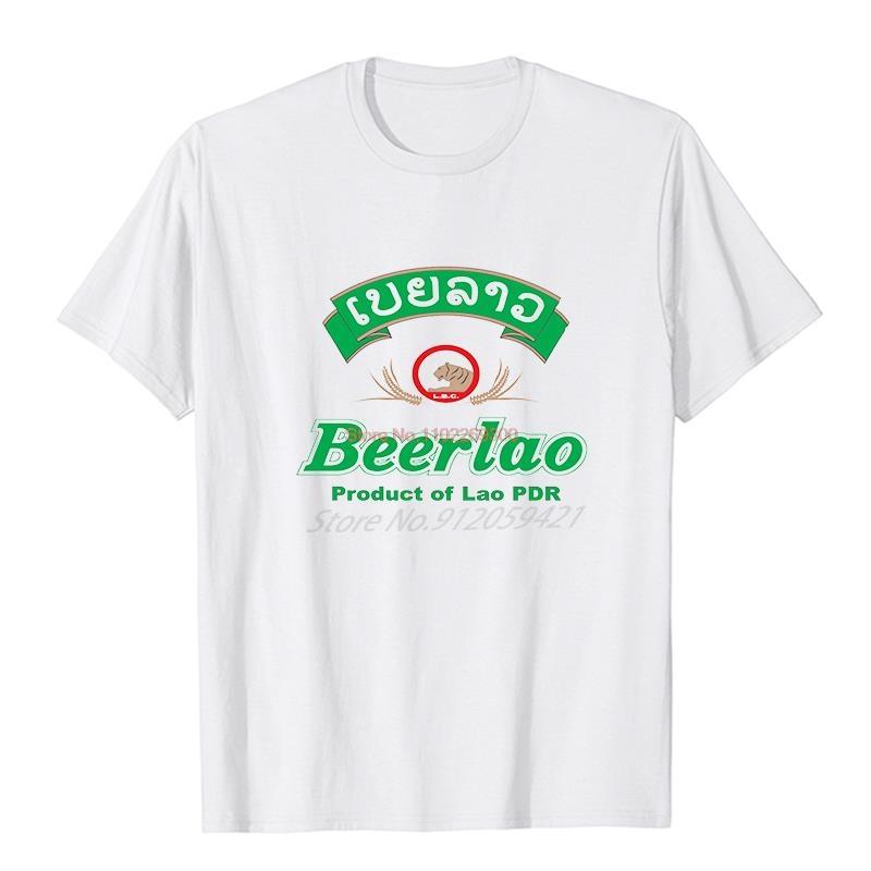 

Vintage Beer Laos Asia Fashion Graphic T Shirts Cotton Short Sleeve T Shirt Summer New Shirts And TShirts Mens Print T Shirt S