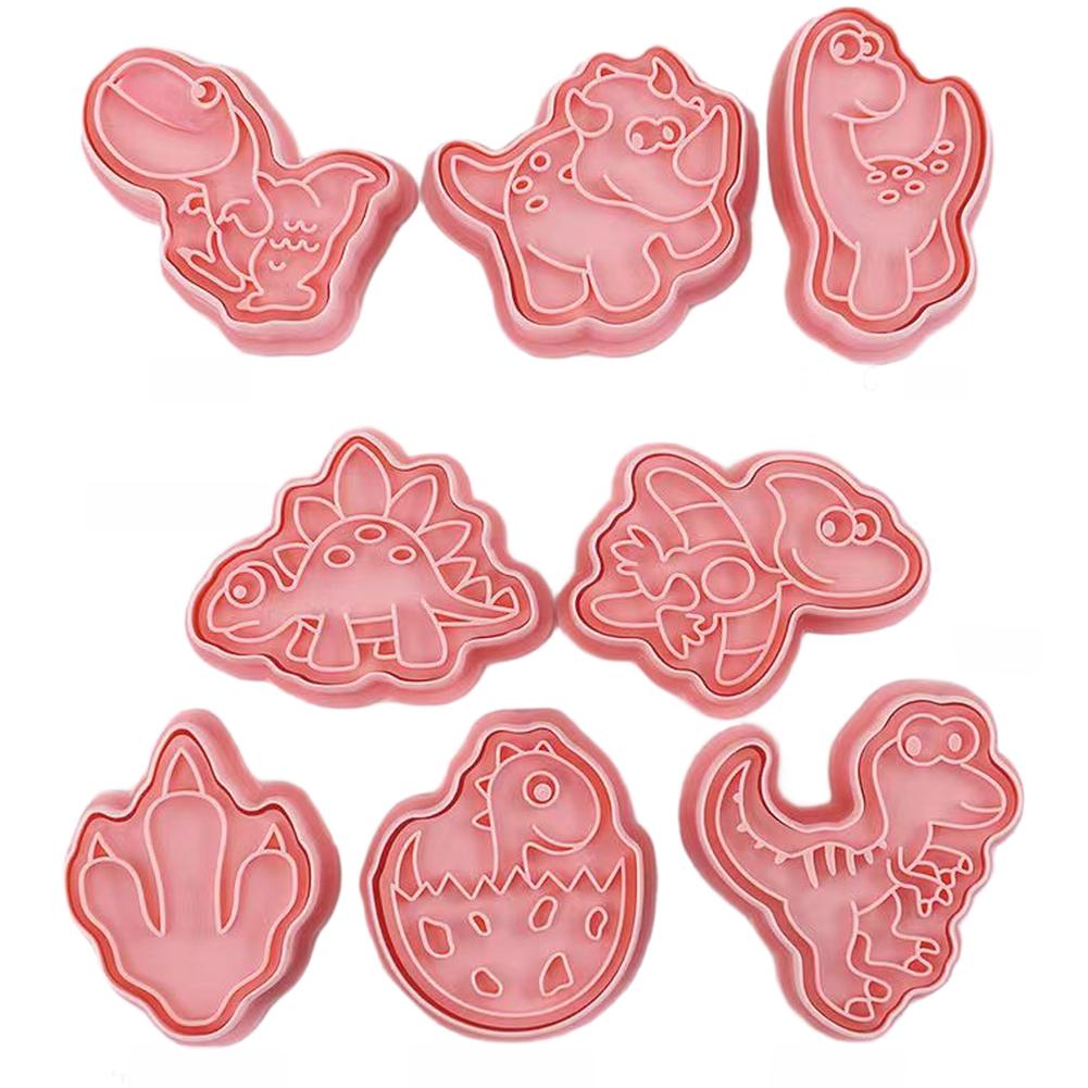 Dinosaur Cookie Cutter Set 8PCS PP Food Safe Construction for Baking Cookies Fondant Art and Themed Baking Projects