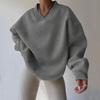 Autumn and Winter Women's Casual Loose Sportswear Pullover, Fashionable Round Neck Long Sleeved Solid Color Versatile Sweatshirt