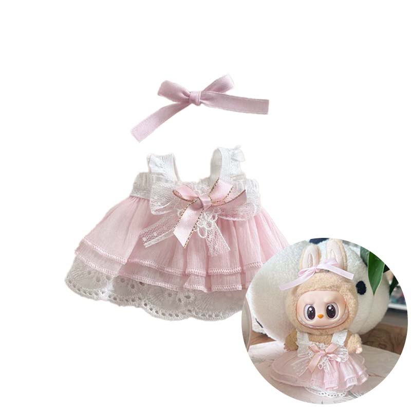 15/17cm Cute Mini Labubu Doll's Clothes Outfit Kawaii Cardcaptor Sakura Style Labubu Idol Dolls Clothing Accessories Dress Up