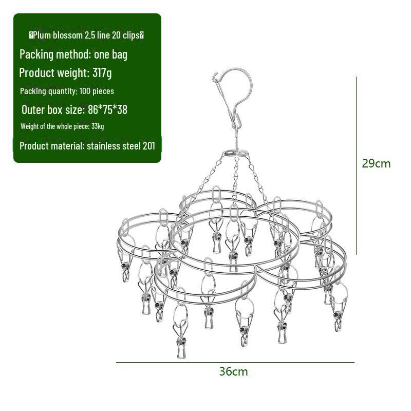 

Сушильная стойка для носков Kaiwang из нержавеющей стали с 20 зажимами