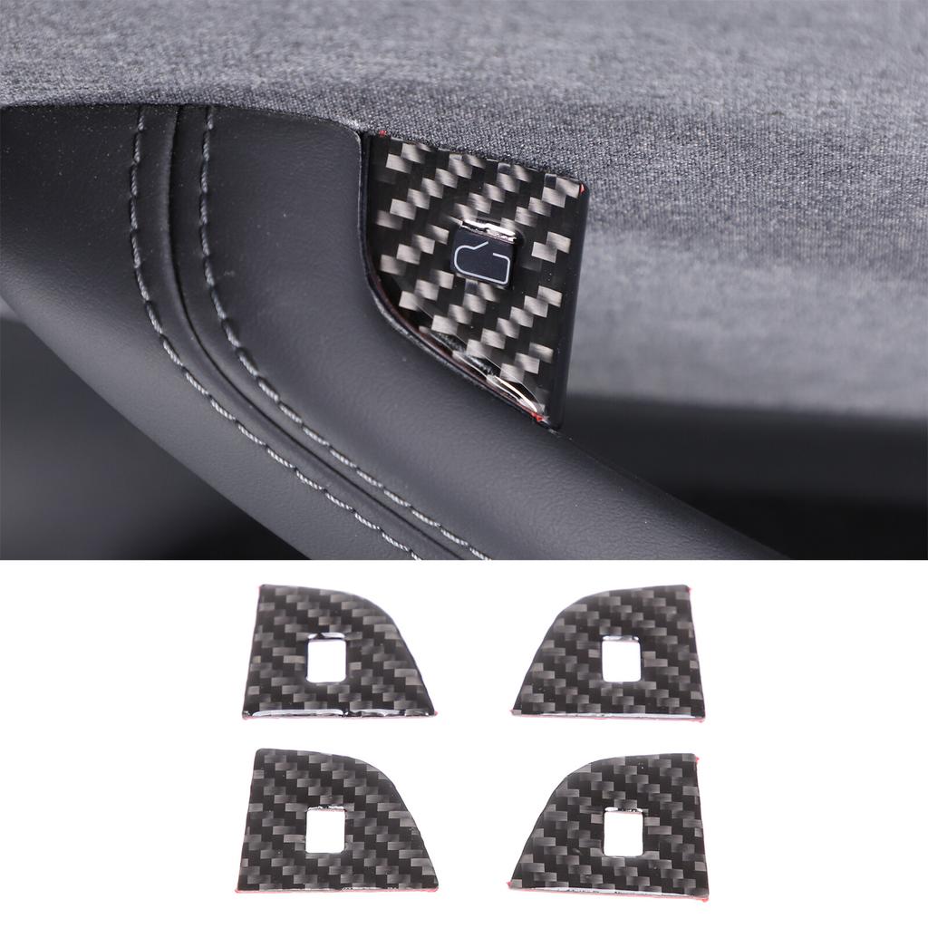 Carbon Fiber Door Lock Button Sticker Trim For Tesla Model 3 -24
