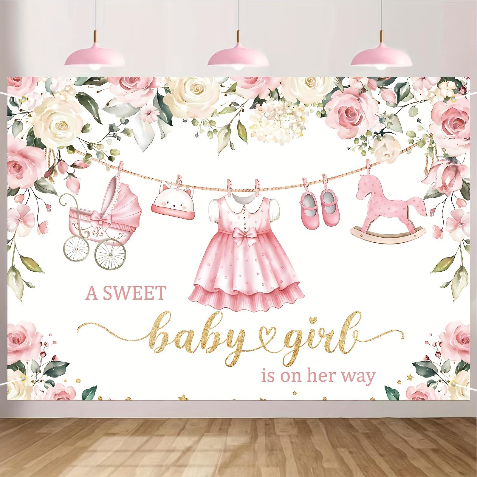 

VIKAMA Gentle Pink Baby Stroller Wooden Horse Theme Decorative Cloth Tapestry Sweet And Warm Atmosphere Decoration Background 74x94cm(29x37in)