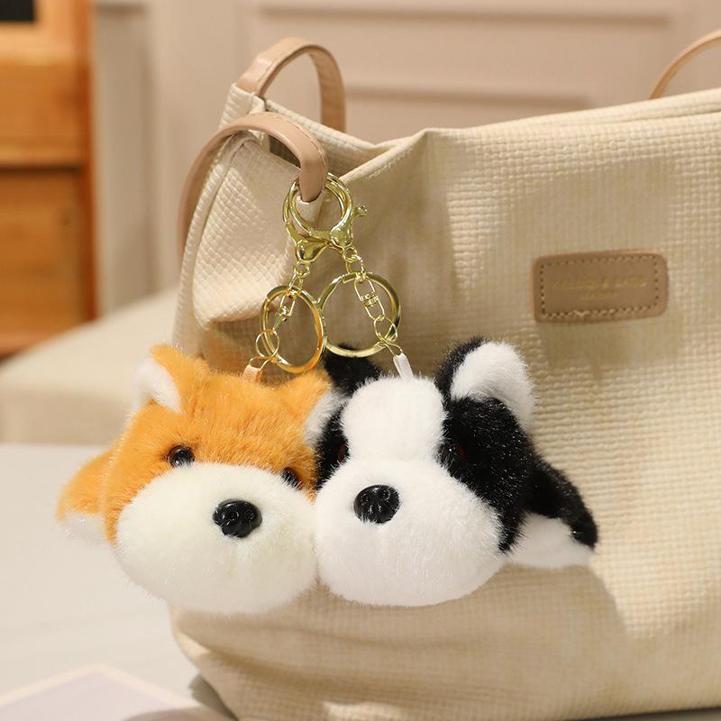 Puppy Plush Dog Doll Keychain Charm - Small Desk Companion Toy for Girls